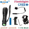Zoomable Tactical Flashlight + Remote Switch+Charger+Gun Mount